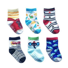 Load image into Gallery viewer, Children Cotton  6 Pairs/Set Anti-slip Socks For Boys Girl Rubber Kid Floor Sock With Grips For 0 To 6 Years Kids
