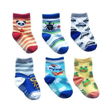 Load image into Gallery viewer, Children Cotton  6 Pairs/Set Anti-slip Socks For Boys Girl Rubber Kid Floor Sock With Grips For 0 To 6 Years Kids

