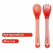 Load image into Gallery viewer, Children's Tableware Baby Learning Dishes With Suction Cup Assist Food Bowl Temperature Sensing Spoon Baby Feeding Bowl
