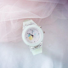 Load image into Gallery viewer, Children Silicone Strap Watches Electronic Colorful Light Source Child Watch Girls Birthday Party Gift Transparent Watchband New Fashion Small Fresh And Simple Girls Electronic Quartz Watch
