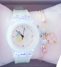 Load image into Gallery viewer, Children Silicone Strap Watches Electronic Colorful Light Source Child Watch Girls Birthday Party Gift Transparent Watchband New Fashion Small Fresh And Simple Girls Electronic Quartz Watch
