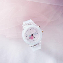 Load image into Gallery viewer, Children Silicone Strap Watches Electronic Colorful Light Source Child Watch Girls Birthday Party Gift Transparent Watchband New Fashion Small Fresh And Simple Girls Electronic Quartz Watch
