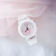 Load image into Gallery viewer, Children Silicone Strap Watches Electronic Colorful Light Source Child Watch Girls Birthday Party Gift Transparent Watchband New Fashion Small Fresh And Simple Girls Electronic Quartz Watch
