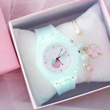 Load image into Gallery viewer, Children Silicone Strap Watches Electronic Colorful Light Source Child Watch Girls Birthday Party Gift Transparent Watchband New Fashion Small Fresh And Simple Girls Electronic Quartz Watch
