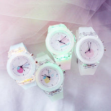 Load image into Gallery viewer, Children Silicone Strap Watches Electronic Colorful Light Source Child Watch Girls Birthday Party Gift Transparent Watchband New Fashion Small Fresh And Simple Girls Electronic Quartz Watch
