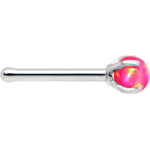 Load image into Gallery viewer, 20G Pink Faux Opal Pronged Stainless Steel Nose Bone
