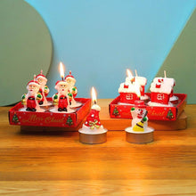 Load image into Gallery viewer, Christmas Candle Themed Festival Ornament Christmas Tea light Candles Handmade Delicate Santa Claus Snowman Pine Cones Christmas Tree Candles Christmas Home Decorations Decorative Cartoon Shaped Candle Home Decor
