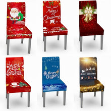 Load image into Gallery viewer, Christmas Chair Cover Stretch Spandex Digital Printed Silla Kitchen Dining Chair Covers Home Party Xmas Decor  Stretch Chair Cover for Dining Room Chair Protector Seat Cover Stretch Slipcover Christmas Bell Furniture For Living Room Ceremony Hotel
