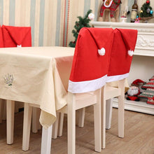 Load image into Gallery viewer, Christmas Chair Covers Red Santa Claus Hat Chair Back Covers Christmas Chair Covers Decor Santa Claus Red Hat Snowflake Chair Xmas Cap Kitchen Dining Chair Slipcovers Sets For Christmas Table Party Decor
