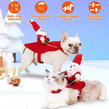 Load image into Gallery viewer, Christmas Costumes Red Winter  Coat for Dog Riding Santa Claus  with Bell
