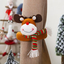 Load image into Gallery viewer, Christmas Curtain Buckle Tieback Flannel Door Curtain Home DecorateChristmas Trees New Year Snowmen Window Decorations Curtain Holdback Fastener Clamp Wine Bottle Topper Hugger Holder Snowman Christmas Ornaments Home Decor
