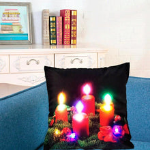 Load image into Gallery viewer, Christmas Cushion Cover Led Light Cushion Covers Xmas Holiday Couch Pillows Rustic Christmas Decorations Winter Pillowcase Light Up Pillow Case Soft Pillows Cover Cushion Santa Pillowcase 45x45CM

