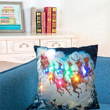Load image into Gallery viewer, Christmas Cushion Cover Led Light Cushion Covers Xmas Holiday Couch Pillows Rustic Christmas Decorations Winter Pillowcase Light Up Pillow Case Soft Pillows Cover Cushion Santa Pillowcase 45x45CM
