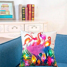 Load image into Gallery viewer, Christmas Cushion Cover Led Light Cushion Covers Xmas Holiday Couch Pillows Rustic Christmas Decorations Winter Pillowcase Light Up Pillow Case Soft Pillows Cover Cushion Santa Pillowcase 45x45CM
