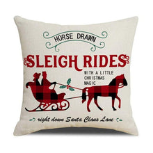 Load image into Gallery viewer, Christmas Decoration Cushion Cover  Decorative Throw Pillow Cover Christmas Decor Xmas Winter Decorations Holiday Pillows Cushion Case Candle Pine Tree Deer Sleigh Printed Pillow Cover Xmas 45X45CM
