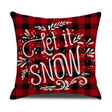 Load image into Gallery viewer, Christmas Decoration Cushion Cover  Decorative Throw Pillow Cover Christmas Decor Xmas Winter Decorations Holiday Pillows Cushion Case Candle Pine Tree Deer Sleigh Printed Pillow Cover Xmas 45X45CM
