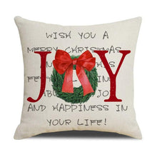 Load image into Gallery viewer, Christmas Decoration Cushion Cover  Decorative Throw Pillow Cover Christmas Decor Xmas Winter Decorations Holiday Pillows Cushion Case Candle Pine Tree Deer Sleigh Printed Pillow Cover Xmas 45X45CM
