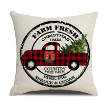 Load image into Gallery viewer, Christmas Decoration Cushion Cover  Decorative Throw Pillow Cover Christmas Decor Xmas Winter Decorations Holiday Pillows Cushion Case Candle Pine Tree Deer Sleigh Printed Pillow Cover Xmas 45X45CM
