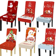 Load image into Gallery viewer, Christmas Decoration Set Stylish Christmas Chair Cover Decoration Jacquard Removable Washable Cushion Covers Armchair Modern For Home Banquet Hotel Spandex Holiday Parsons Chair Cover for Christmas Decoration Home Decor Ceremony Santa Claus
