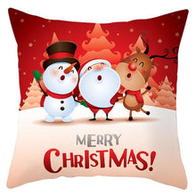 Load image into Gallery viewer, Christmas Decorations Snowflake Santa Claus Merry Christmas Cover Cushion Pillowcase Xmas Holiday Couch Pillows Rustic Christmas Decorations Winter Pillowcase for Living Room Home Happy New Year
