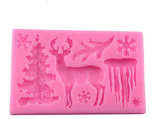 Load image into Gallery viewer, Christmas Deer Silicone Mold Snowflake Chocolate Candy Molds Cake Decorating Tools Kitchen Baking Moulds Christmas Theme Silicone Mold Snowflake Tree Deer Dessert Ice Cube Candy Chocolate Mold
