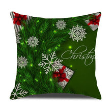 Load image into Gallery viewer, Christmas Green Stripe Pattern Cotton Linen Throw Pillow Christmas Stripe Pillow Cases Christmas Green Decorative Cushion Cover Cotton Linen Pillowcase Indoor Sofa Decorations Home Sofa Decorative Pillowcase 45X45CM
