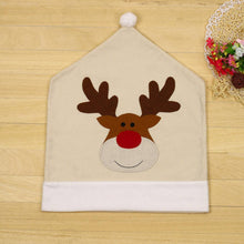 Load image into Gallery viewer, Christmas Hat Chair Cover Xmas Santa Claus Deer Elk Dining Chair Covers for Kitchen Placemat Dining Seat Christmas Home Decor r Back Cover Removable Washable Chair Protector Cover For Kitchen Dining Room Chairs and Living Room 50x60cm
