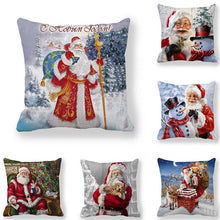 Load image into Gallery viewer, Christmas Ornaments Merry Christmas Decorations Throw Pillow Covers Santa Claus Snowman Merry Christmas Decorative Pillow Cases Home Decor Navidad Home Decor Cushion Cover Happy New Year 2022 45x45CM
