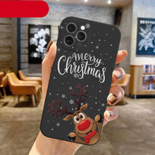 Load image into Gallery viewer, Christmas Pattern Design Red Silicone Phone Cover Anti-Scratch Soft Slim Bumper Shockproof Protective Case Shockproof Phone Case For iPhone 13 14 Pro Max Merry Christmas Candy Silicone Bumper Cover
