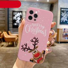 Load image into Gallery viewer, Christmas Pattern Design Red Silicone Phone Cover Anti-Scratch Soft Slim Bumper Shockproof Protective Case Shockproof Phone Case For iPhone 13 14 Pro Max Merry Christmas Candy Silicone Bumper Cover
