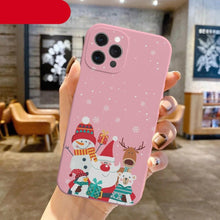Load image into Gallery viewer, Christmas Pattern Design Red Silicone Phone Cover Anti-Scratch Soft Slim Bumper Shockproof Protective Case Shockproof Phone Case For iPhone 13 14 Pro Max Merry Christmas Candy Silicone Bumper Cover
