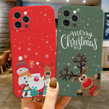 Load image into Gallery viewer, Christmas Pattern Design Red Silicone Phone Cover Anti-Scratch Soft Slim Bumper Shockproof Protective Case Shockproof Phone Case For iPhone 13 14 Pro Max Merry Christmas Candy Silicone Bumper Cover
