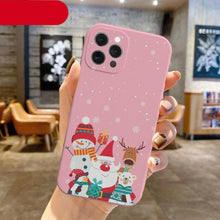 Load image into Gallery viewer, Christmas Pattern Design Red Silicone Phone Cover Anti-Scratch Soft Slim Bumper Shockproof Protective Case Shockproof Phone Case For iPhone 13 14 Pro Max Merry Christmas Candy Silicone Bumper Cover
