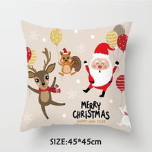 Load image into Gallery viewer, Christmas Pillowcase Tree Santa Claus Cushion Cover Christmas Pillow Case Decorative Santa Claus Xmas Throw Pillowcase Cotton Linen Square Cushion Pillow Covers

