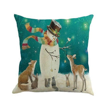 Load image into Gallery viewer, Christmas Printing Sofa Bed Home Decor Pillow Cover Pillow Case Holiday Decorative Christmas Throw Pillows Cotton Linen Winter Snowman Wolf Deer Pillow Covers Cases for Home
