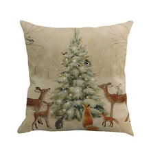 Load image into Gallery viewer, Christmas Printing Sofa Bed Home Decor Pillow Cover Pillow Case Holiday Decorative Christmas Throw Pillows Cotton Linen Winter Snowman Wolf Deer Pillow Covers Cases for Home
