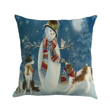 Load image into Gallery viewer, Christmas Printing Sofa Bed Home Decor Pillow Cover Pillow Case Holiday Decorative Christmas Throw Pillows Cotton Linen Winter Snowman Wolf Deer Pillow Covers Cases for Home
