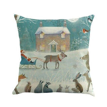 Load image into Gallery viewer, Christmas Printing Sofa Bed Home Decor Pillow Cover Pillow Case Holiday Decorative Christmas Throw Pillows Cotton Linen Winter Snowman Wolf Deer Pillow Covers Cases for Home
