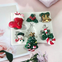 Load image into Gallery viewer, Christmas Snowman Silicone Mold Socks Leaf Bell Tree Cake Decoration Chocolate Fondant Baking Supplies 3D Art Xmas Molds Snowflake Silicone Mold Santa Claus Snowman Christmas Tree Fondant Mold
