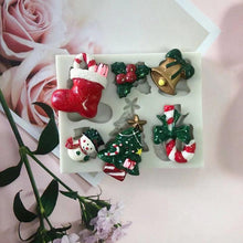 Load image into Gallery viewer, Christmas Snowman Silicone Mold Socks Leaf Bell Tree Cake Decoration Chocolate Fondant Baking Supplies 3D Art Xmas Molds Snowflake Silicone Mold Santa Claus Snowman Christmas Tree Fondant Mold
