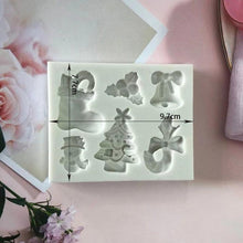 Load image into Gallery viewer, Christmas Snowman Silicone Mold Socks Leaf Bell Tree Cake Decoration Chocolate Fondant Baking Supplies 3D Art Xmas Molds Snowflake Silicone Mold Santa Claus Snowman Christmas Tree Fondant Mold
