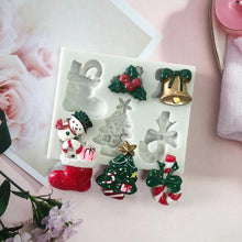 Load image into Gallery viewer, Christmas Snowman Silicone Mold Socks Leaf Bell Tree Cake Decoration Chocolate Fondant Baking Supplies 3D Art Xmas Molds Snowflake Silicone Mold Santa Claus Snowman Christmas Tree Fondant Mold
