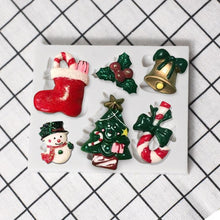 Load image into Gallery viewer, Christmas Snowman Silicone Mold Socks Leaf Bell Tree Cake Decoration Chocolate Fondant Baking Supplies 3D Art Xmas Molds Snowflake Silicone Mold Santa Claus Snowman Christmas Tree Fondant Mold
