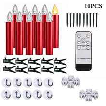Load image into Gallery viewer, Christmas Tree Clip Candle Warm White Battery Operated Waterproof LED Flameless Taper Ivory Floating Candles with Remote Timer Ideal For Home Flameless Flashing With Remote And Suction Cup LED Candles For Halloween Birthday Garden Decoration

