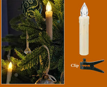 Load image into Gallery viewer, Christmas Tree Clip Candle Warm White Battery Operated Waterproof LED Flameless Taper Ivory Floating Candles with Remote Timer Ideal For Home Flameless Flashing With Remote And Suction Cup LED Candles For Halloween Birthday Garden Decoration
