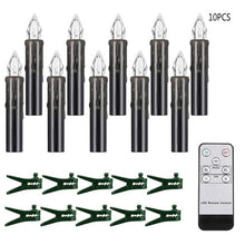 Load image into Gallery viewer, Christmas Tree Clip Candle Warm White Battery Operated Waterproof LED Flameless Taper Ivory Floating Candles with Remote Timer Ideal For Home Flameless Flashing With Remote And Suction Cup LED Candles For Halloween Birthday Garden Decoration
