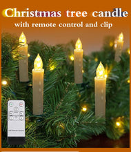 Load image into Gallery viewer, Christmas Tree Clip Candle Warm White Battery Operated Waterproof LED Flameless Taper Ivory Floating Candles with Remote Timer Ideal For Home Flameless Flashing With Remote And Suction Cup LED Candles For Halloween Birthday Garden Decoration
