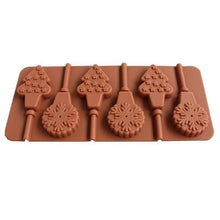 Load image into Gallery viewer, Christmas Tree Snowflake Lollipop Shape Silicone Chocalate Ice Cake Mold Mold Kitchen Baking Mold Silicone Popsicle Molds Cake Ice Pop Molds Homemade Ice Cream Mold Reusable Soft Molds For Kitchen Accessories
