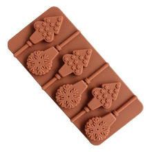 Load image into Gallery viewer, Christmas Tree Snowflake Lollipop Shape Silicone Chocalate Ice Cake Mold Mold Kitchen Baking Mold Silicone Popsicle Molds Cake Ice Pop Molds Homemade Ice Cream Mold Reusable Soft Molds For Kitchen Accessories
