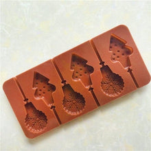 Load image into Gallery viewer, Christmas Tree Snowflake Lollipop Shape Silicone Chocalate Ice Cake Mold Mold Kitchen Baking Mold Silicone Popsicle Molds Cake Ice Pop Molds Homemade Ice Cream Mold Reusable Soft Molds For Kitchen Accessories
